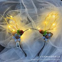 Cute Christmas Luminous Flower Antler Feather Hairband Wholesale sku image 16