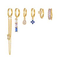 1 Set Elegant Cute Streetwear Tassel Flower Plating Inlay Brass Zircon 18k Gold Plated Silver Plated Earrings main image 5