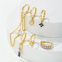 1 Set Elegant Cute Streetwear Tassel Flower Plating Inlay Brass Zircon 18k Gold Plated Silver Plated Earrings main image 4
