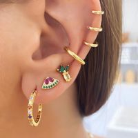 1 Pair Ig Style Simple Style Geometric Plating Inlay Copper Zircon 18k Gold Plated Drop Earrings main image 1