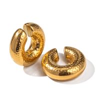 1 Pair Vintage Style C Shape Plating Stainless Steel 14k Gold Plated Ear Cuffs main image 4