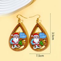 1 Pair Christmas Streetwear Animal Santa Claus Snowflake Wood Drop Earrings main image 8