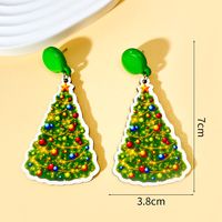 1 Pair Christmas Streetwear Animal Santa Claus Snowflake Wood Drop Earrings main image 6