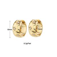 1 Paar Luxuriös Klassischer Stil Pentagramm Kreis Überzug Inlay Kupfer Zirkon 18 Karat Vergoldet Ohrringe main image 6