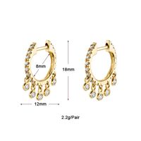1 Pair Luxurious Classic Style Pentagram Circle Plating Inlay Copper Zircon 18k Gold Plated Earrings main image 9