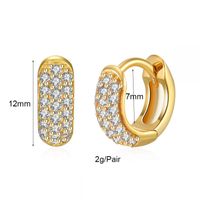 1 Pair Luxurious Classic Style Pentagram Circle Plating Inlay Copper Zircon 18k Gold Plated Earrings main image 3