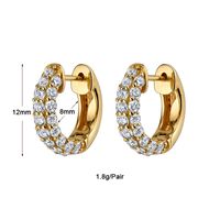 1 Pair Luxurious Classic Style Pentagram Circle Plating Inlay Copper Zircon 18k Gold Plated Earrings main image 4