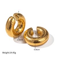 1 Pair Vintage Style C Shape Plating Stainless Steel 14k Gold Plated Ear Cuffs main image 6