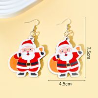 1 Pair Christmas Streetwear Animal Santa Claus Snowflake Wood Drop Earrings main image 2