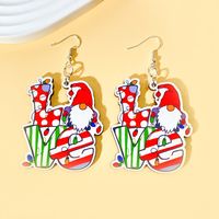 1 Pair Christmas Streetwear Animal Santa Claus Snowflake Wood Drop Earrings sku image 2
