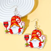 1 Pair Christmas Streetwear Animal Santa Claus Snowflake Wood Drop Earrings sku image 4