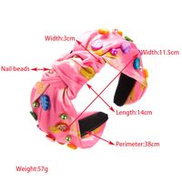 Casual Color Block Leaves Flower Cloth Printing And Dyeing Inlay Resin Beads Hair Band main image 2