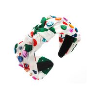 Casual Color Block Leaves Flower Cloth Printing And Dyeing Inlay Resin Beads Hair Band sku image 1
