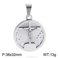 Casual Hip-Hop Cross Round Titanium Steel Plating 18K Gold Plated Charms sku image 4