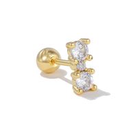 1 Piece Ig Style Simple Style Geometric Animal Plating Inlay Brass Zircon 18k Gold Plated White Gold Plated Ear Studs sku image 1