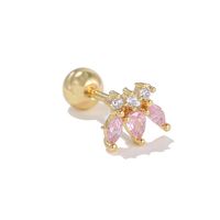 1 Piece Ig Style Simple Style Geometric Animal Plating Inlay Brass Zircon 18k Gold Plated White Gold Plated Ear Studs sku image 9
