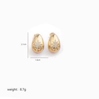 1 Pair Elegant Luxurious Heart Shape Flower Snowflake Polishing Plating Inlay Copper Zircon 18k Gold Plated Ear Studs sku image 7