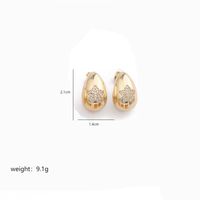 1 Pair Elegant Luxurious Heart Shape Flower Snowflake Polishing Plating Inlay Copper Zircon 18k Gold Plated Ear Studs sku image 8