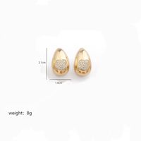 1 Pair Elegant Luxurious Heart Shape Flower Snowflake Polishing Plating Inlay Copper Zircon 18k Gold Plated Ear Studs sku image 10