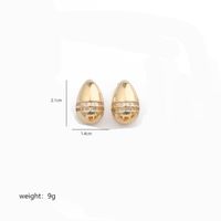 1 Pair Elegant Luxurious Heart Shape Flower Snowflake Polishing Plating Inlay Copper Zircon 18k Gold Plated Ear Studs sku image 1