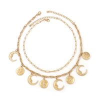 Classical Vintage Style Simple Style Moon Alloy Women's Layered Necklaces main image 5