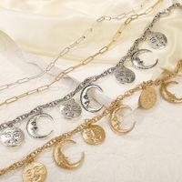 Classical Vintage Style Simple Style Moon Alloy Women's Layered Necklaces main image 3