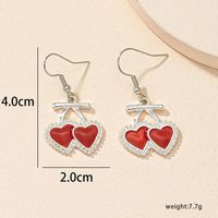 1 Pair Cute Sweet Heart Shape Alloy Drop Earrings sku image 1