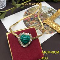 Estilo Moderno Forma De Corazón Aleación Embutido Diamantes De Imitación Mujeres Aretes Collar main image 3