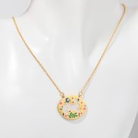 201 Stainless Steel 304 Stainless Steel Gold Plated Casual Simple Style Plating Flower Pendant Necklace main image 3