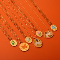 201 Stainless Steel 304 Stainless Steel Gold Plated Casual Simple Style Plating Flower Pendant Necklace main image 1