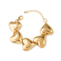 Modern Style Sweet Simple Style Heart Shape Alloy Women's Bracelets Necklace sku image 3