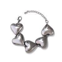 Modern Style Sweet Simple Style Heart Shape Alloy Women's Bracelets Necklace sku image 5