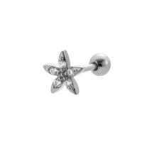 1 Piece Ear Cartilage Rings & Studs Sweet Heart Shape Flower 316 Stainless Steel  Copper Plating Inlay Zircon sku image 13