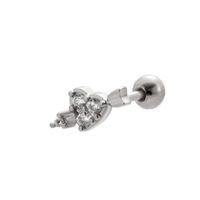1 Piece Ear Cartilage Rings & Studs Sweet Heart Shape Flower 316 Stainless Steel  Copper Plating Inlay Zircon sku image 14