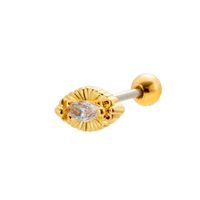1 Piece Ear Cartilage Rings & Studs Sweet Heart Shape Flower 316 Stainless Steel  Copper Plating Inlay Zircon sku image 7