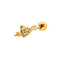 1 Piece Ear Cartilage Rings & Studs Sweet Heart Shape Flower 316 Stainless Steel  Copper Plating Inlay Zircon sku image 18