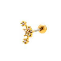 1 Piece Ear Cartilage Rings & Studs Sweet Heart Shape Flower 316 Stainless Steel  Copper Plating Inlay Zircon sku image 19