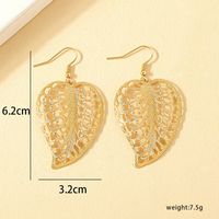 1 Pair Simple Style Leaves Solid Color Plating Ferroalloy 14k Gold Plated Drop Earrings main image 4