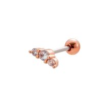 1 Piece Ear Cartilage Rings & Studs Sweet Heart Shape Flower 316 Stainless Steel  Copper Plating Inlay Zircon sku image 9