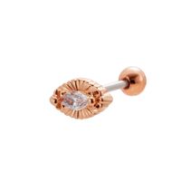 1 Piece Ear Cartilage Rings & Studs Sweet Heart Shape Flower 316 Stainless Steel  Copper Plating Inlay Zircon sku image 11