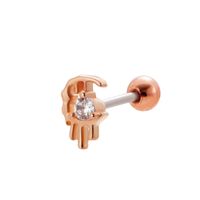 1 Piece Ear Cartilage Rings & Studs Sweet Heart Shape Flower 316 Stainless Steel  Copper Plating Inlay Zircon sku image 12