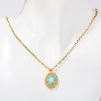 201 Stainless Steel 304 Stainless Steel Gold Plated Casual Simple Style Plating Flower Pendant Necklace sku image 6