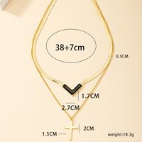 Simple Style Classic Style Cross Alloy Plating 14k Gold Plated Women's Layered Necklaces sku image 2