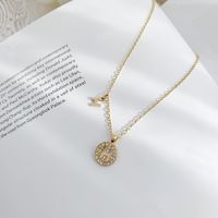 Simple Style Classic Style Letter Gold Plated Artificial Rhinestones Alloy Wholesale Pendant Necklace main image 3