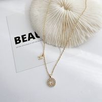 Simple Style Classic Style Letter Gold Plated Artificial Rhinestones Alloy Wholesale Pendant Necklace main image 6
