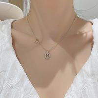 Simple Style Classic Style Letter Gold Plated Artificial Rhinestones Alloy Wholesale Pendant Necklace main image 1