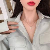 Simple Style Classic Style Letter Gold Plated Artificial Rhinestones Alloy Wholesale Pendant Necklace main image 2