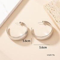 1 Pair Simple Style Solid Color Plating Ferroalloy 14k Gold Plated Hoop Earrings main image 5