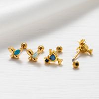 1 Piece Ear Cartilage Rings & Studs Sweet Flower Butterfly 316 Stainless Steel  Copper Plating Inlay Gem Zircon main image 5