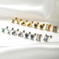 1 Piece Ear Cartilage Rings & Studs Sweet Flower Butterfly 316 Stainless Steel  Copper Plating Inlay Gem Zircon main image 7